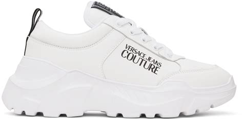 White Speedtrack Sneakers by Versace Jeans 